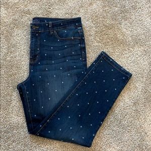 Polka dot Talbots simply flattering 5-pocket jeans